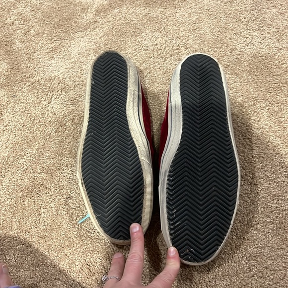 GOLDEN GOOSE DELUXE BRAND V STAR 2 RED AND GRAY VELVET-SIZE EU 40-US 9 - Picture 9 of 9